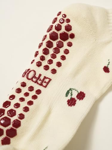 Image of Shapes Studio Half Calf Grip Socks, Cute Fruit Pilates Socks, Ruffle Socks, Non-Slip for Barre Yoga
