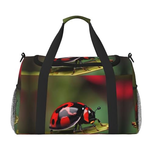 Sac de sport compact sous le siège motif coccinelle noir et rouge One Size
