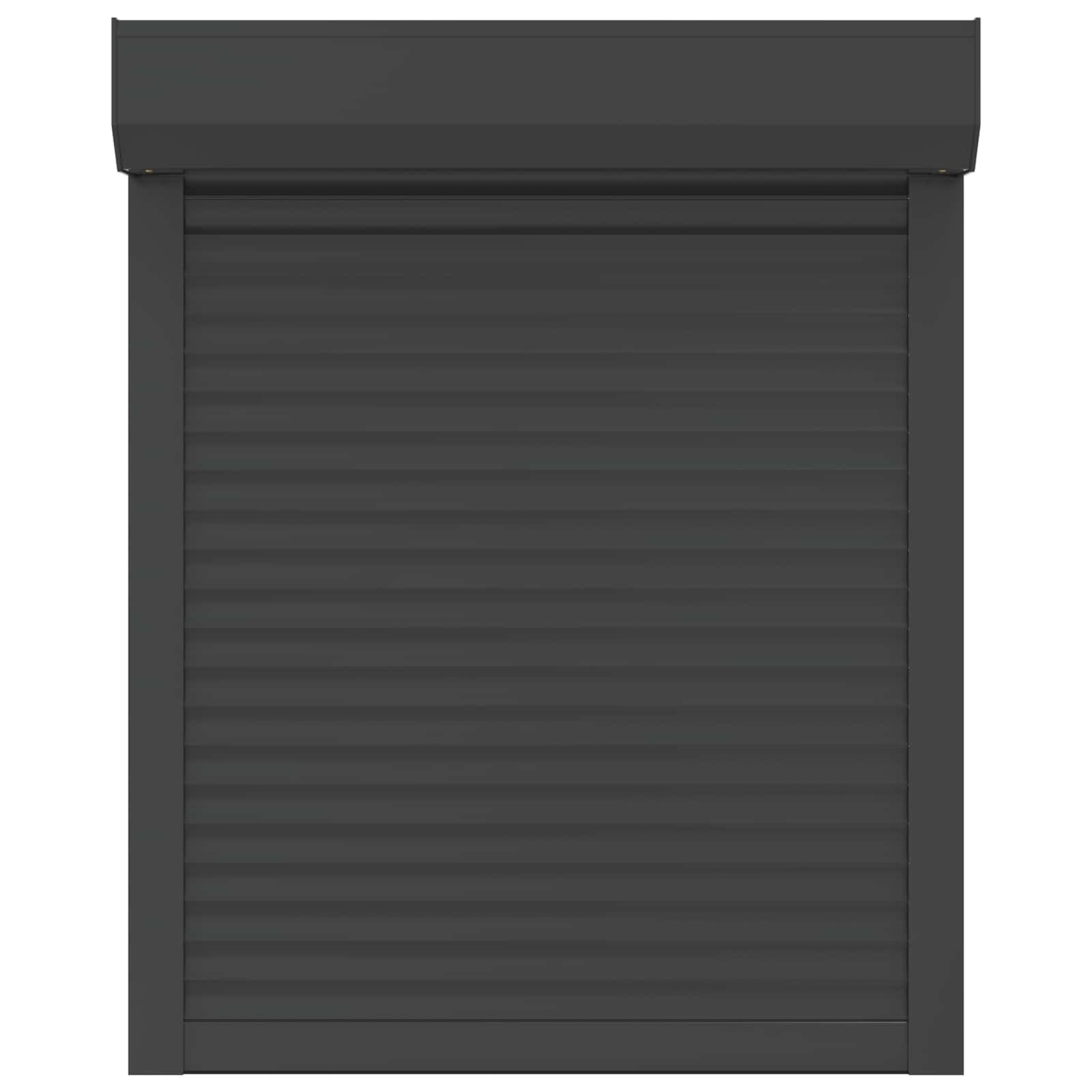 Volet roulant anthracite 70 x 100 cm, en aluminium et polyuréthane pour fenêtre, volet roulant manuel avec rails de guidage, brise-vue et régulation de la lumière pour l'extérieur