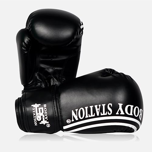 Image of Boxing Gloves - Faux Leather Training Gloves with Hook and Loop Velcro Closure for Long-Lasting Strength and Durability