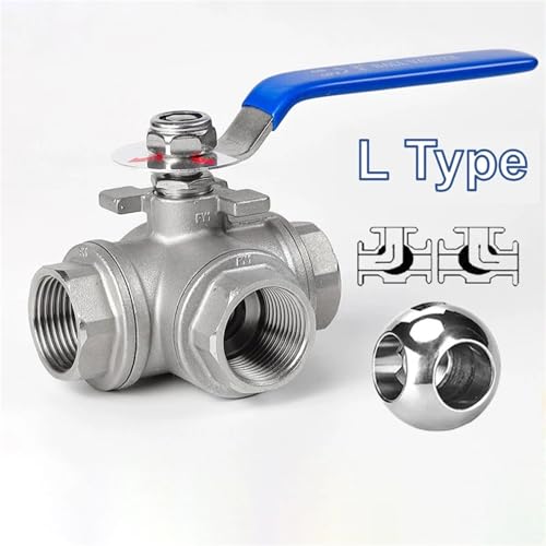 Válvula de bola de tres vías tipo T de acero inoxidable SS304 con conexión BSPT de 3/8 pulgadas 4