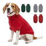 LUVMOJO Thick Knit Dog Sweater, Warm Turtleneck Pullover Winter Sweaters for Small, Medium & Large Dogs, Cute Knitted Pet Clothes for Puppy, Holiday Costume Outfit for Boy & Girl Pet Beagle, Red XL