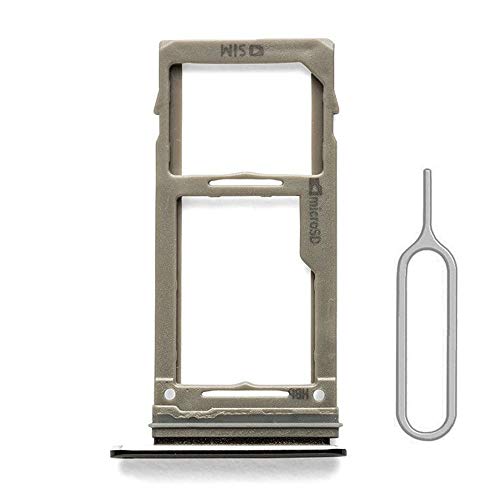 SIM Micro SD Card Tray Holder Slot with Rubber Waterproof Gasket Ring Replacement for Samsung Galaxy S9 G960 S9 Plus G965 (Black)