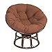 Rotondo Poltrona Papasan Cuscino Morbido Rimovibile Appeso Egg Chair Pad Poltrona Rotonda in Rattan Girevole, Interna All'Aperto Terrazza Giardino (Senza Sedia),caffè,130cm(51inch)