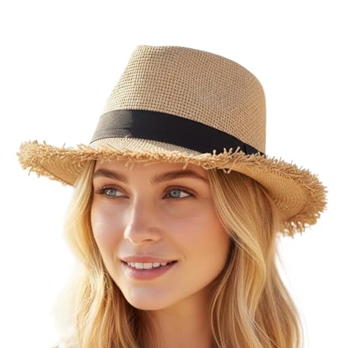 Sombrero de paja genérico | Accesorio de fiesta, sombrero de paja para playa y sol, para verano, fiesta, actividades al aire libre, vacaciones, viajes, piscina, golf, pesca