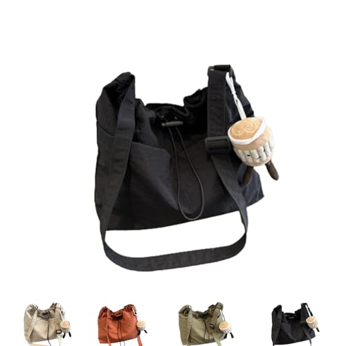 Ultra-Light Casual Large Capacity Messenger Bag with Pendant,Women's Shoulder Bag Crossbody Bag with Multiple Pockets