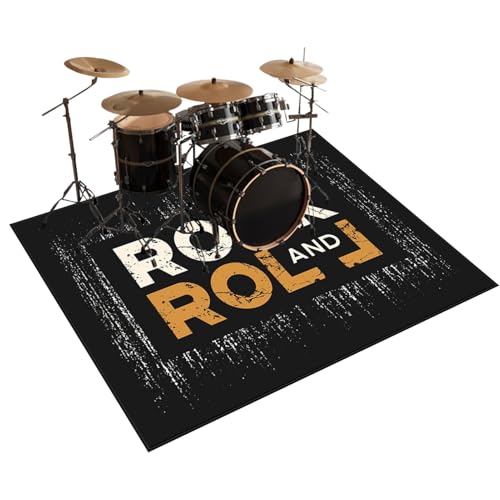 Qesjodfu Schlagzeugteppich Schallschutz Akustik Teppich Trommelteppich Professionelle Drum Teppich für E Drum Schlagzeug Elektronisch Snare Teppich Snare Drum Musikinstrumente Drum Matte 140 x 120 cm