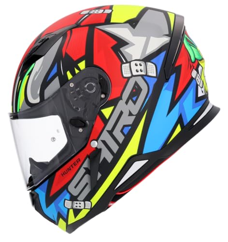 Shiro Helmets Casco Integral Hunter Raccoon Rojo Mate Totalmente Homologado 22.06 (L 59/60)