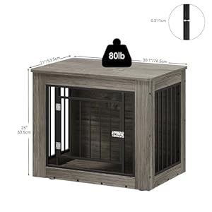 YITAHOME Dog Crate Furniture for Medium Dogs, Side End Table, Modern Dogs Kennel Indoor up to 35 lb, 2-in-1 Iron-Wood Fusion Dog Cage with Waterproof Top, Safety Corners,Steel Lock,30" L,Greige YITAHOME Dog Crate Furniture for Medium Dogs Side End Table Modern Dogs Kennel Indoor up to 35 lb 2 in 1 Iron Wood Fusion Dog Cage with Waterproof Top Safety CornersSteel Lock30 LGreige
