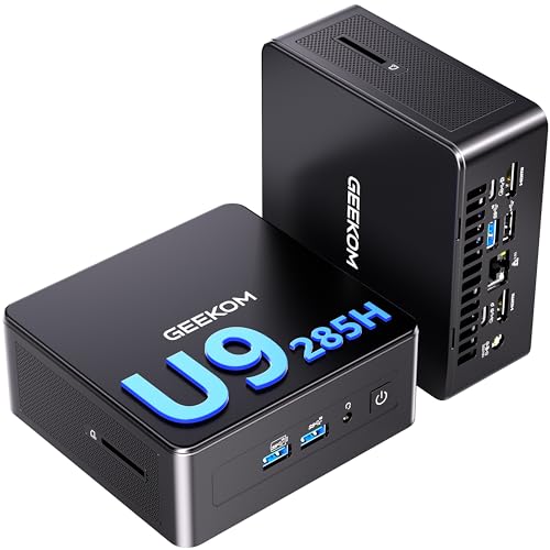 GEEKOM IT15, The Most Powerful AI Mini PC with Intel Ultra 9 285H(15th Gen) 99 Tops | 32GB DDR5, 1TB SSD | Arc 140T GPU | WiFi 7, 8K Quad Display, Win11 Pro, Video Editing, Coding, and Multi