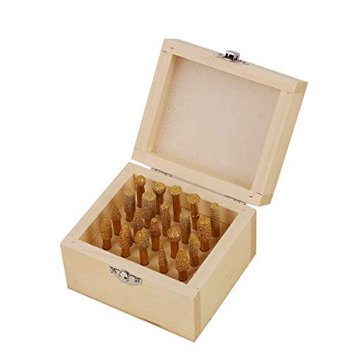 Katsu Tools Electroplated Diamond Burr 20Pcs Coarse Grit #46, Model 124304