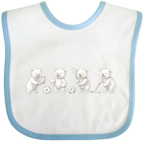 inktastic Playful Sports Bears Illustration for Kids Baby Bib