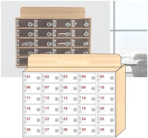 Wall-Mounted Wooden Cell Phone Storage Locker for Schools - 80 Slot Classroom Organizer, Ideal for Phone Management and Student Organization