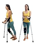M+D Forearm Crutches Adult, Adjustable Between Platform Crutches & Forearm Crutches - Dual Mode Crutches w/ Heavy Duty Non-Slip Rubber Feet, Dual-Mode Forearm Crutches for Adults