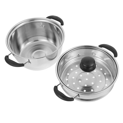 ARTSEWPLY Olla Vaporera Inoxidable Doble para Cocer y Hervir Olla Grande para Cocina de Inducción y Gas Resistente y Antiadherente Utensilio Multifunción para Vapor y Sopa