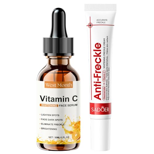 Sérum de vitamina C y retinol para antiedad y pecas, reducción de arrugas, piel más tonificada, eliminación de manchas de melasma y brillo, para cara, cuello y escote