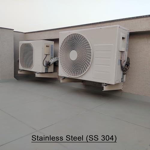 Image of UGMAA AC Outdoor Stand SS 304 | UGMAA Silver Stainless Steel Wall Mount AC Mounting Bracket