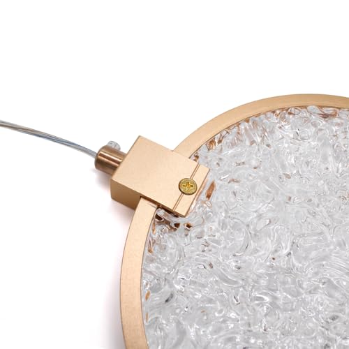 Luminária Pendente Disco Cristal Dourado 3 Cores Pd1106