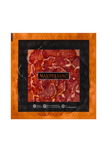 Maximiliano Jabugo Lombo de bolota 100% ibérico, estojo 80 g folhado, marinada tradicional com pápria, cura natural em Jabugo, butido ibérico Gourmet (5 envelopes)