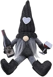 URMAGIC Coffee Gnomes Plush Decor,Coffee Bar Gnome Decoration,13 Inch Christmas Plush Gnomes Holding Wine Cup and Wine Bottle,10 Inch Coffee Collectible Figurines,Handmade Xmas Swedish Tomte Doll