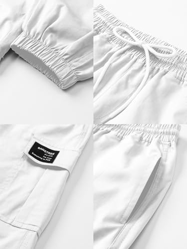 Image of SANGTREE Girls & Womens Drawstring Cargo Jogger Pants,3 Years - Women 3XL