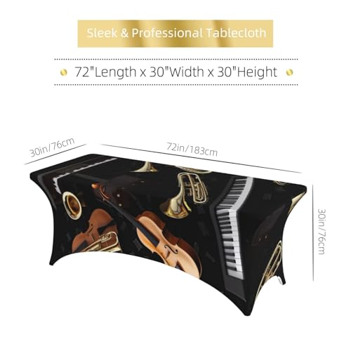 Nappe instruments de musique lavable et infroissable pour table extensible - 7