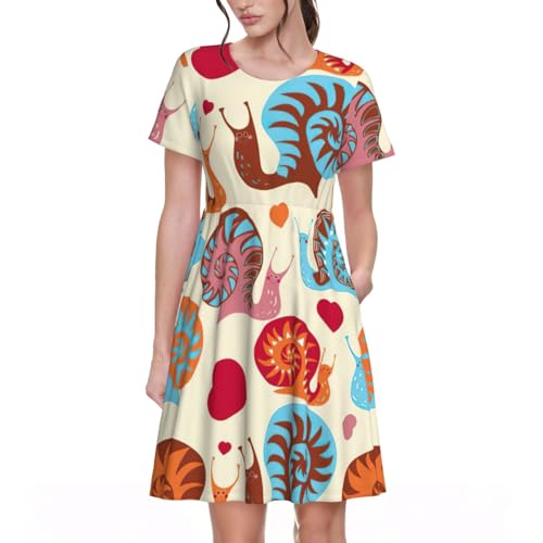 Robe d'été élégante à motif escargot idéale pour vos sorties ensoleillées