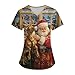 Women's Fashion New Years Slacking Office Blouses Ladies Tunic Short Sleeve with Pockets Chute Blouse Woman Red M