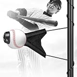 Portable Batting Swing Trainer for Baseball&Softball,Adjustable Ball Height Hitting Trainer with Auto-Reset System for Solo Practice,Easy Setup Baseball Training Equipment for Beginner,Advance Player