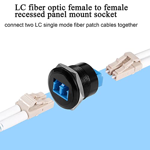 QIANRENON LC Fiber Embedded Threaded Fixed Mount Adapter LC Female to Female Panel Mount network Connector Module LC Duplex Singlemode,installed in equipment cabinet panel desktop ground plug - Image 3