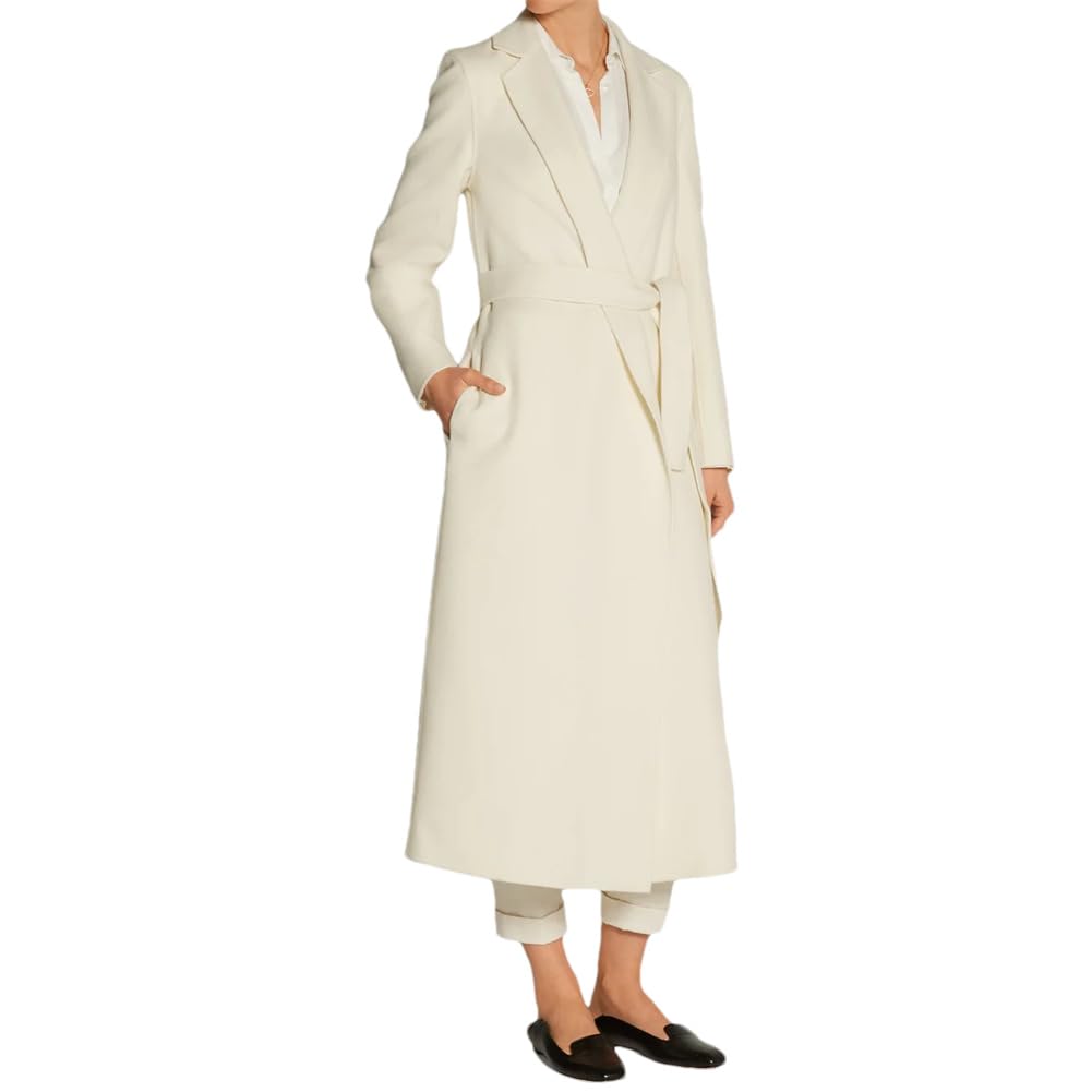 Vsadsau Abrigo largo de invierno X para mujer, abrigo de lana con cinturón de cintura ajustable, abrigos sólidos