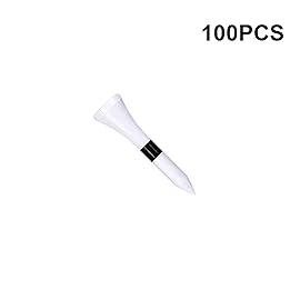 Zivisk Wooden Golf Tees 1-1/2 inch 100 Count, 1.5 Short Golf Wood Bamboo Tees(White,38mm)