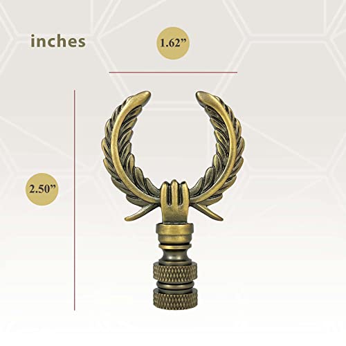 Image of Royal Designs, Inc. Decorative Laurel Wreath Finial for Lamp Shade, Antique Brass - Pack of 1