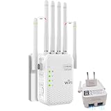 Repetidor WiFi Mejorado AC1200M (5+2,4 GHz) de Doble Banda, 6 Antenas y 2 Puertos Gigabit; Compatible con los Modos Ap y repetidor; Compatible con WPS; Enchufe de la UE; para el hogar y la Oficina