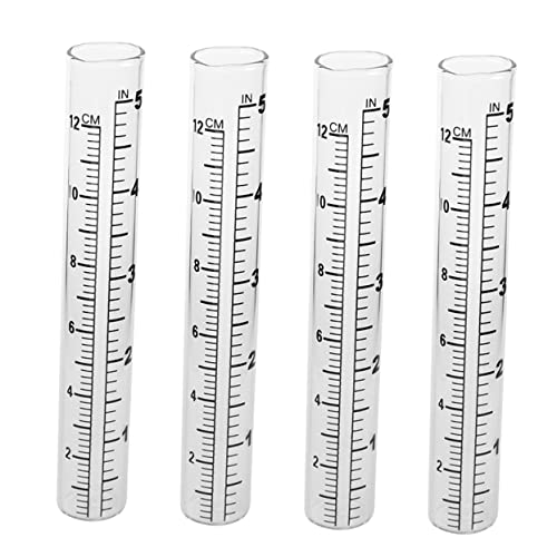 Toyvian 4pcs Rainfall Test Tube Replacement for Outdoor Rain Gauge Garden Rain Gauge Tool