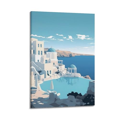Peinture minimaliste sur toile Grèce JIDUHON, décoration murale haut de gamme 40x60cm