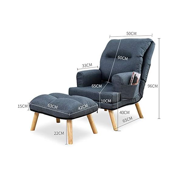 Sofa Chair Modern Upholstered Wooden Lounge Chair Arm Chair With Ottoman Modern Comfy Furniture For Living Room,Bedroom,Club,Office Multi-color Optional Living Room Bedroom Study Balcony Armchair - Image 3