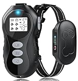 IPX7 Waterproof Dog Training Collar with Remote, 4 Safe Training Modes & Security Lock, Rechargeable Long Lasting Collar for Dogs 10 to 120lbs