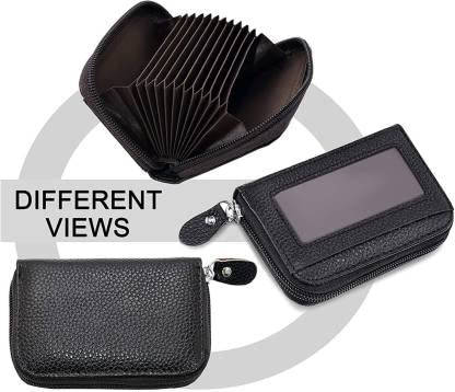 Image of MAESTRA Leather Unisex Travel Accessory- Travel Wallet(Grease Black)