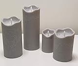 Lieferumfang: 1 Stück Stumpenkerze in ausgewählter Größe, Farbe: grau