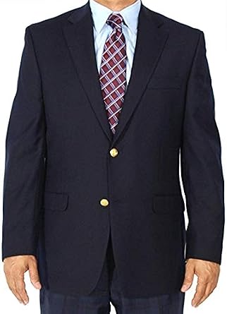 Big and Tall Premium Travel Passport Blazer Wool Blend in Navy to Size 60
