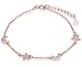 Produktbild Unendlich U Glänzende Sterne Monde Damen Charm-Armband 925 Sterling Silber Zirkonia Armkette Verstellbar Armkettchen Armreif, Rosegold