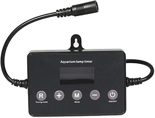 YUANGANG Controlador de luz de acuario, controlador digital, regulable, temporizador, luces con pantalla de reloj, control de brillo para pecera, color negro