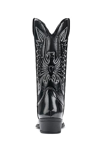 Image of IUV Cowboy Boots For Women Mid Calf Cowgirl Boots Pointy Toe Western Boot