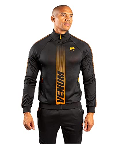 Venum Men's Standard Club 212 Track Jacket, Black/Orange, Large #TOP20