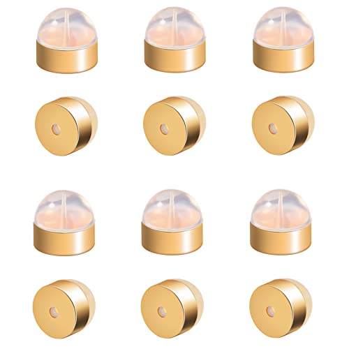 Locking Earring Backs For Studs,18K Gold Silicone Earrings Back For Studs Secure,Hypoallergenic Earring Backs Apply To Earring Backs For Droopy Ears (6 Pairs) #TOP2