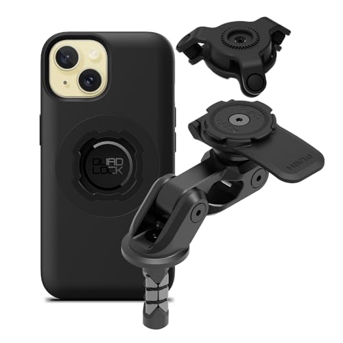 Image of Quad Lock Motorcycle Fork Stem Mount PRO Kit with Vibration Dampener and MAG Phone Case for iPhone 15