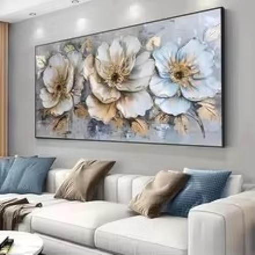 Décoration salon moderne via peinture murale florale 30x60