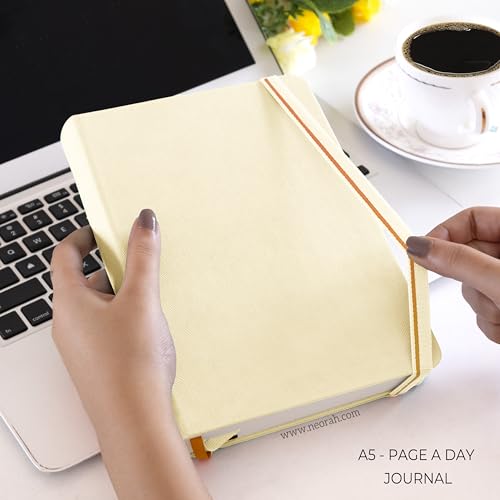 Image of NEORAH -A5 DOTTED | 368 Pages - 110 Gsm |PAGE A DAY JOURNAL (21x14.8 cm)-Hardcover Dot Grid Notebook |Back Pocket |3 Silk Book Mark - Completely HANDMADE for Journaling,writing- AFTERGLOW