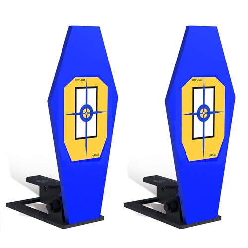 Atflbox 3/8'' AR500 Auto Reset Target, 12.5x6 inch Classic Popper Steel Shooting Target for Shooting Range, Suitable for Pistol, Rifle, Handgun, Shotgun, Rimfire (2 Pack)